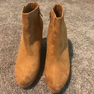 Faux Suede Wedge Booties